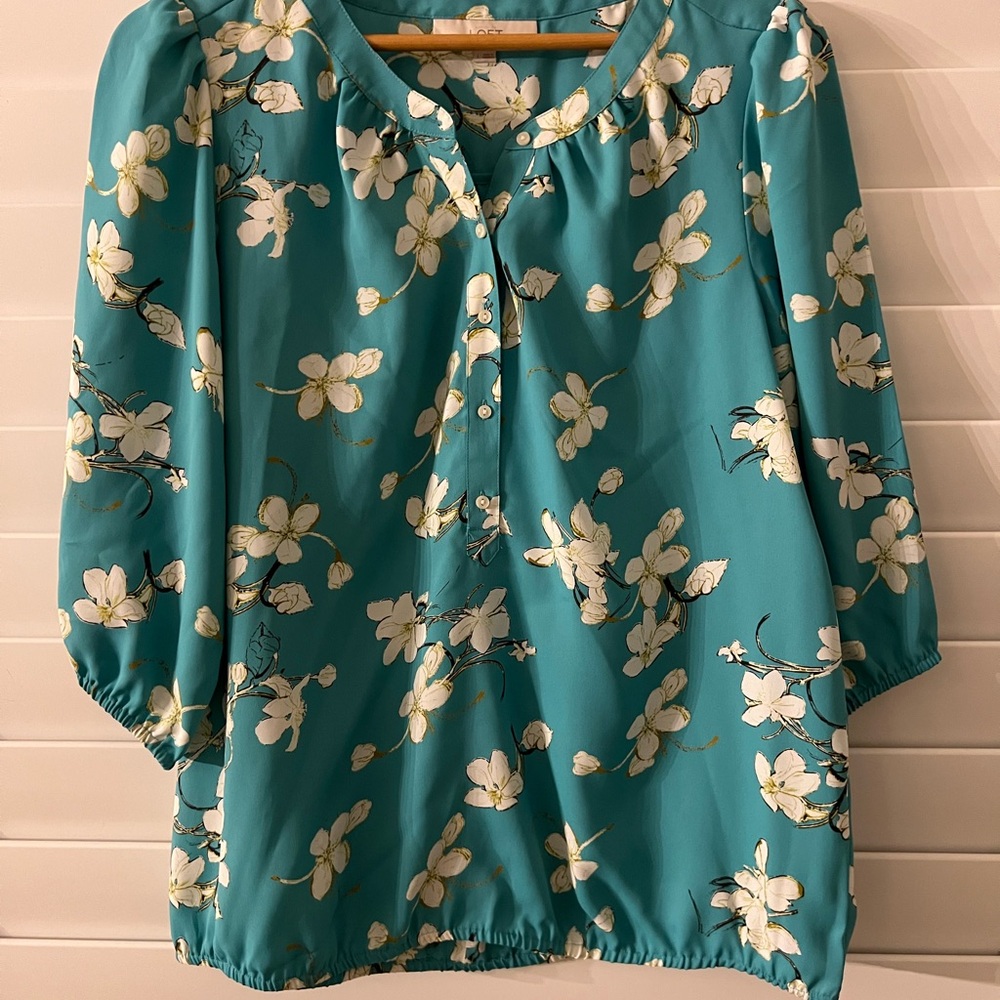 Floral Teal Blouse